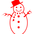 christmas snowman hat side red free clipart