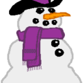 christmas snowman purple scarf free clipart