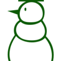 christmas snowman side green free clipart