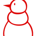 christmas snowman side red free clipart