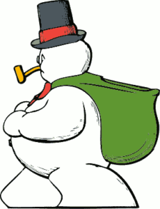 christmas snowman side view free clipart