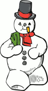 christmas snowman walking free clipart