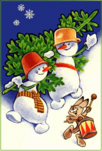 christmas snowmen w tree free clipart