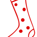 christmas stocking dots red free clipart