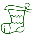 christmas stocking simple green free clipart