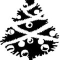 christmas tree black white free clipart