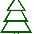 christmas tree triangles outline green free clipart