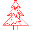 christmas tree white red free clipart