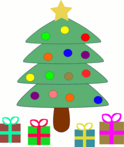 christmas tree with packages free clipart