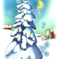 christmas winter scene tree snow free clipart