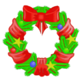 christmas wreath green red free clipart