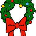 christmas wreath red bow free clipart