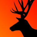 deer silhouette red bg free clipart