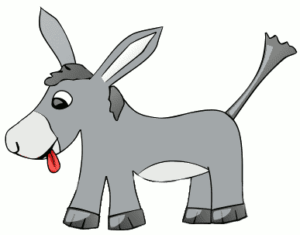 donkey simple cartoon free clipart