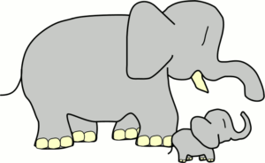 elephant baby mother free clipart