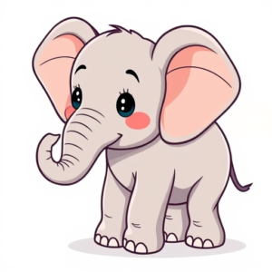 elephant cute cartoon free clipart image