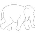 elephant outline free clipart