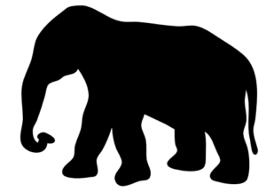 elephant side silhouette free clipart