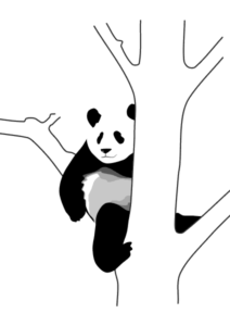 giant panda in tree free clipart
