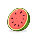 half of watermelon free clipart image