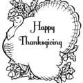 happy thanksgiving turkey border free clipart