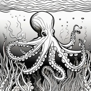 octopus bw free clipart