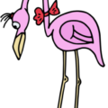 pink flamingo toon free clipart