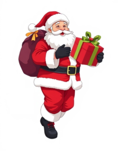 santa claus brings the gifts free clipart image