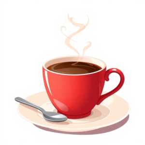 steamy red coffee cup free clipart image