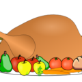 thanksgiving dinner with bread free clipart