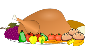 thanksgiving dinner with bread free clipart