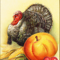 thanksgiving turkey with pumpkin card free clipart