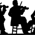 3 fiddlers in silhouette free clipart