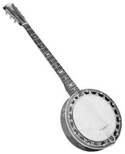 banjo bw lg free clipart
