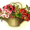 basket pretty flowers free clipart