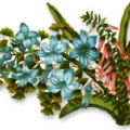 blue pink flowers free clipart