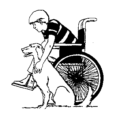 boy dog wheelchair free clipart