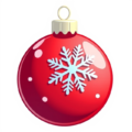 christmas ornament red ball snowflake free clipart image