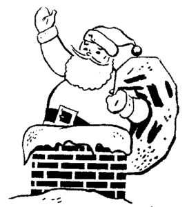 christmas santa claus chimney top free clipart