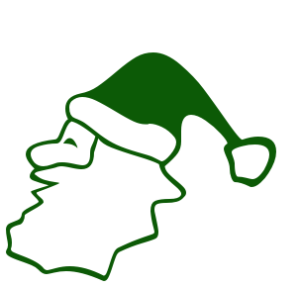 christmas santa claus head side green free clipart