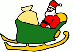 christmas santa claus in his sleigh free clipart