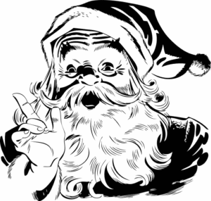 christmas santa claus large bw free clipart