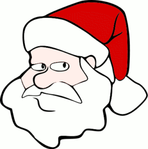 christmas santa claus side eye free clipart