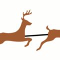 christmas santa claus sleigh w reindeer free clipart