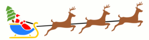 christmas santa claus sleigh w reindeer free clipart