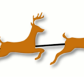 christmas santa claus sleigh with reindeer free clipart