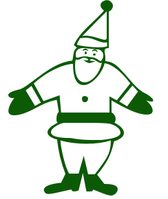 christmas santa claus white green free clipart