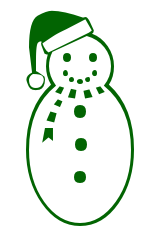 christmas snowman santa claus hat green free clipart