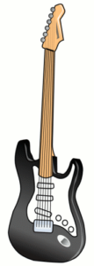 electric guitar black 2 free clipart