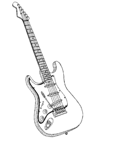 electric guitar bw free clipart